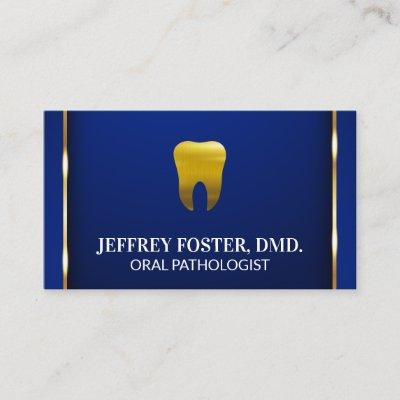 Gold Tooth Logo | Gold Trim Blue Background