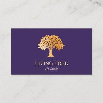 Gold  Tree Logo Life Coach Health and Wellness  Bu