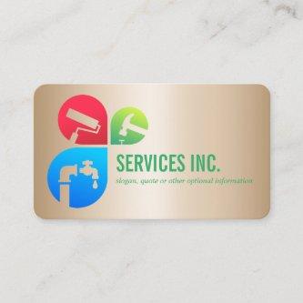Gold Trendy Repairing services logo professional
