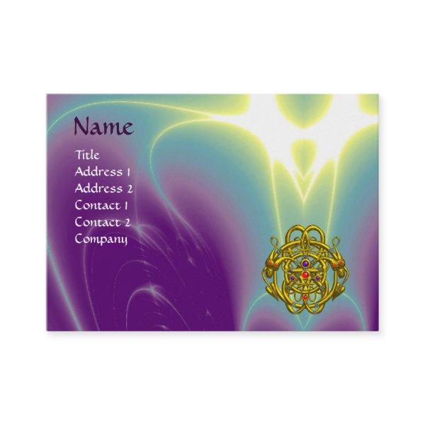 GOLD TWIN DRAGONS /Purple Green Light Waves
