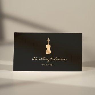 Gold Violin Elegant Script