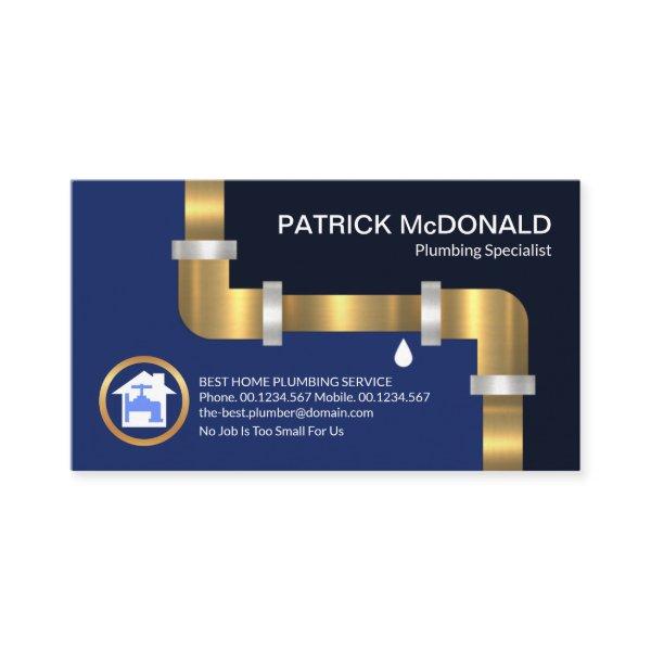 Gold Water Pipe Blue Flood Waters Plumber
