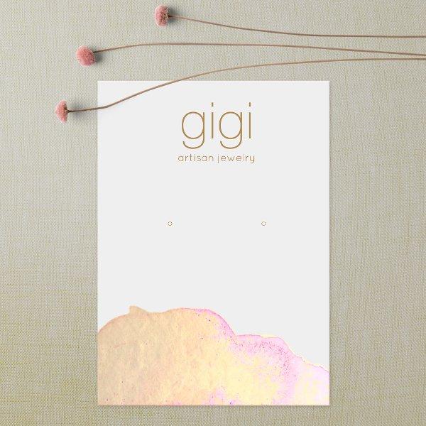 Gold Watercolor Abstract Earring Display Holder