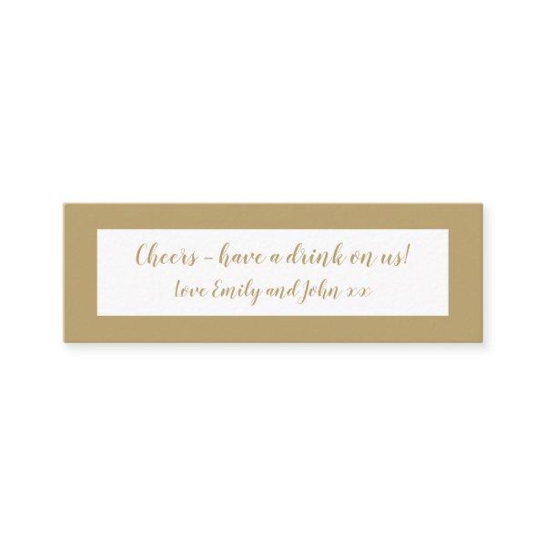 Gold Wedding Reception Drinks Ticket