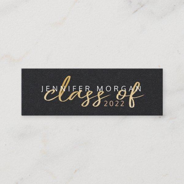 Gold Whimsical Script | Graduation Name Card