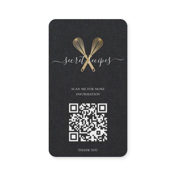 Gold Whisk Bakery Chef Caterer Editable Qr code