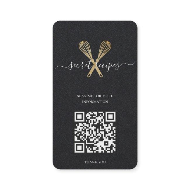 Gold Whisk Bakery Chef Caterer Editable Qr code