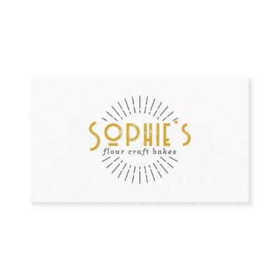 Gold White Baker Bakery Logo