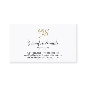 Gold White Calligraphy Monogram Trendy Chic Design