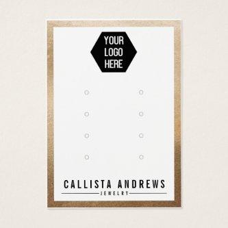 Gold White Logo Multiple Earring Display Card