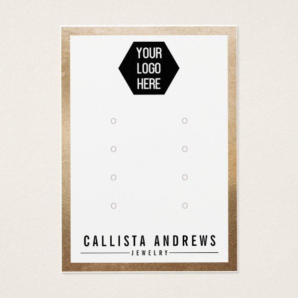 Gold White Logo Multiple Earring Display Card