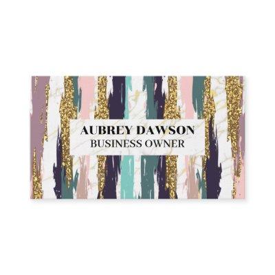 Gold White Marble | Artistic Brush Stroke