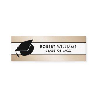 Gold White Metallic  Grad Cap Graduation Insert