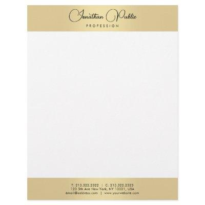 Gold White Modern Elegant Typography Template Letterhead