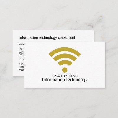 Gold Wi-Fi Logo, Information Technology, Computer