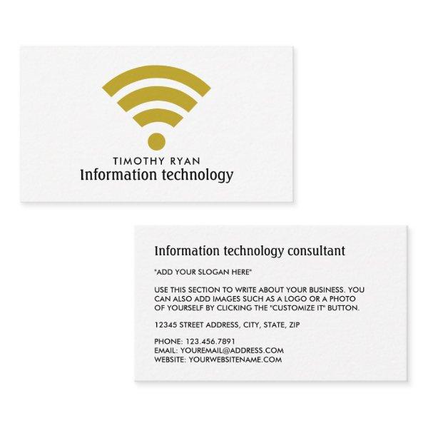 Gold Wi-Fi Logo, Information Technology, Computer
