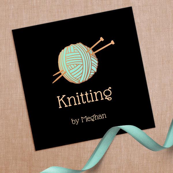 Gold Yarn Knitting Crochet Square