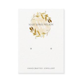 GOLD YELLOW FOLIAGE MONOGRAM EARRING DISPLAY LOGO