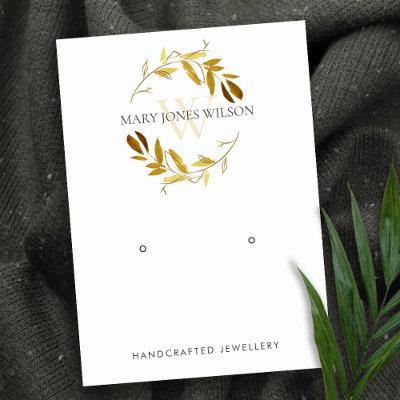 GOLD YELLOW FOLIAGE MONOGRAM EARRING DISPLAY LOGO