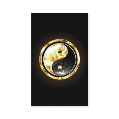 Gold Yin Yang on black