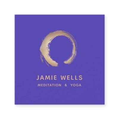 Gold Zen Enso Yoga Meditation Teacher Purple Square