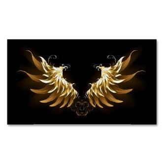 Golden Angel Wings on Black background  Magnet