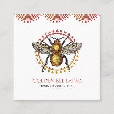 Golden Bee Apiary Or Farm Honey Products Square