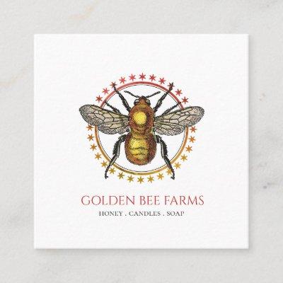 Golden Bee Farms Apiary Beekeeper Honey Square