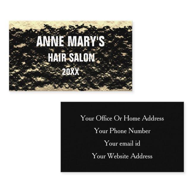 Golden Black White Hair Salon Gold Glitter Pattern