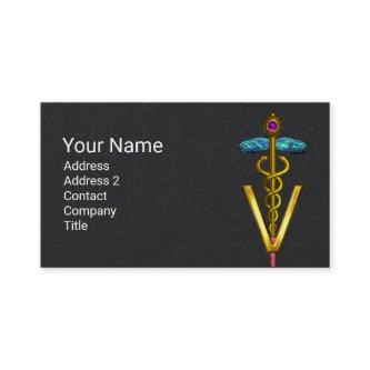 GOLDEN CADUCEUS VETERINARY SYMBOL Black Paper