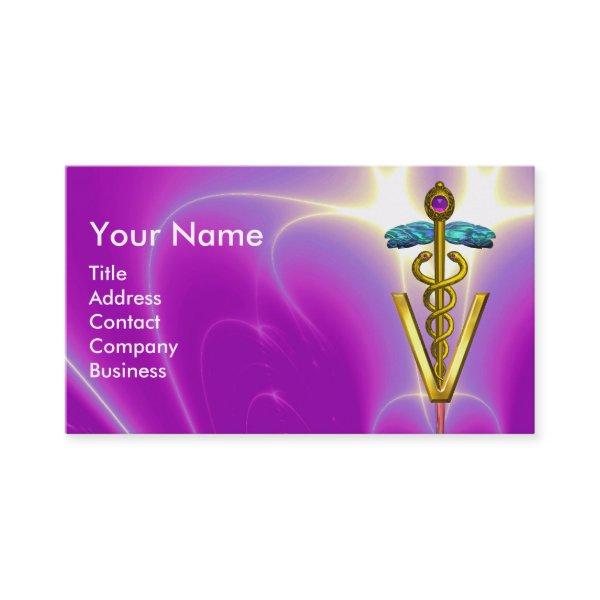 GOLDEN CADUCEUS VETERINARY SYMBOL / Fuchsia Pink