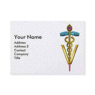 GOLDEN CADUCEUS VETERINARY SYMBOL Purple White