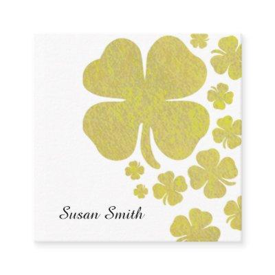 Golden Clover Shamrock Elegant Jewelry Display Square