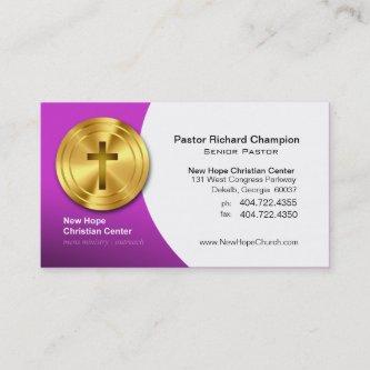 Golden Cross Christian Symbol Minister/Pastor