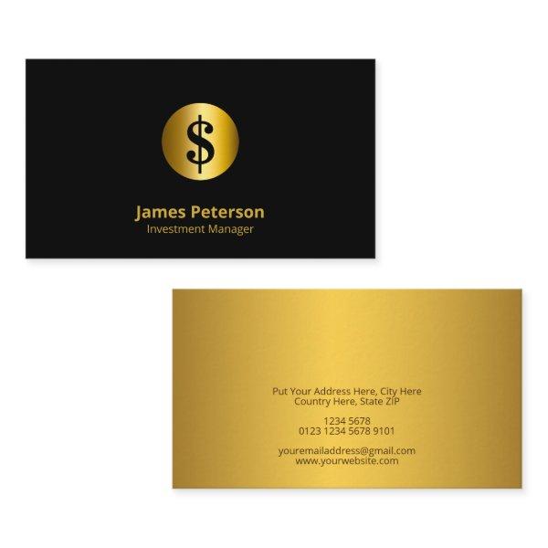 Golden Currency Symbol | Black