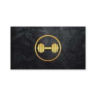 Golden Dumbbell Weight Logo