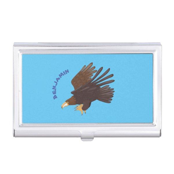 Golden eagle funny cartoon illustration  case