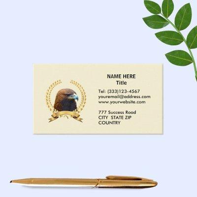 Golden Eagle & Gold Laurel Wreath on Light Beige