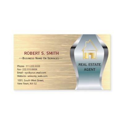 Golden Elegant Metallic Real Estate agent