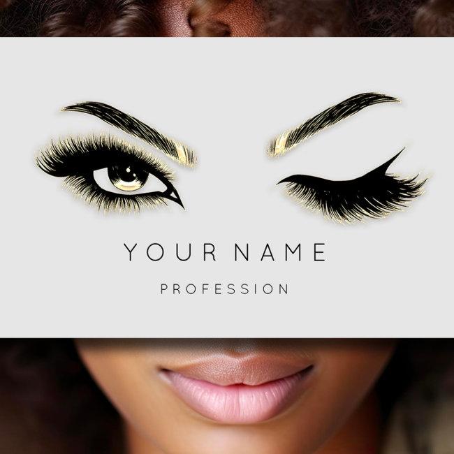 Golden Eyelash Brows Microblading QRCODE Logo Gray
