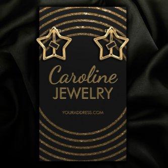 Golden Faux Foil Outline Circle Earring Display