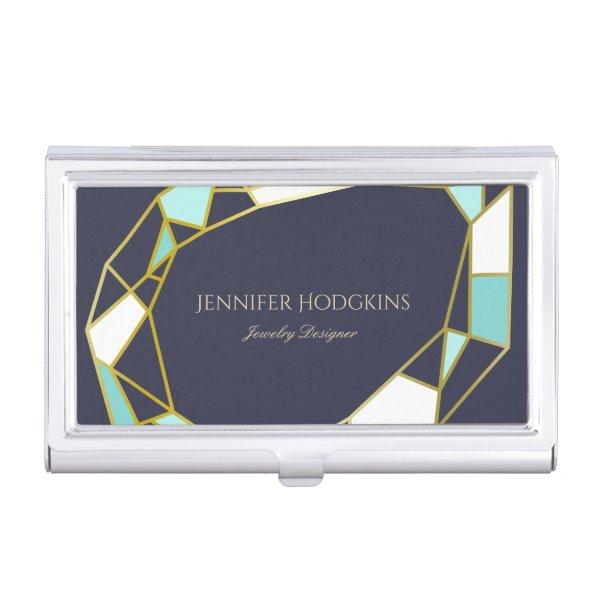 Golden Gem Outlines | Navy Blue | Jewelry Designer  Holder