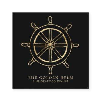 *~* Golden Helm Fine Dining by The Sea BLACK Gold Square