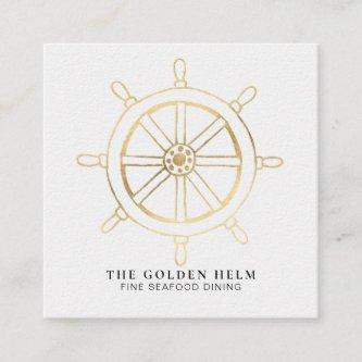 *~* Golden Helm Fine Dining by The Sea White Gold Square