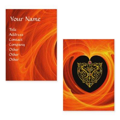 GOLDEN LEAF IN ORANGE FRACTAL SWIRLS