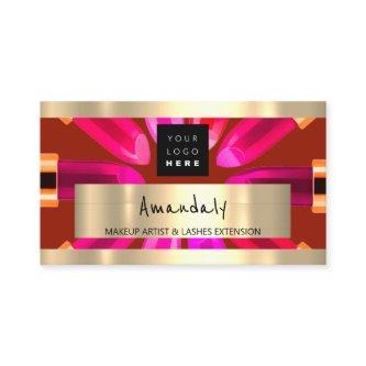 Golden Lipstick Shop QR CODE Logo Makeup Artist