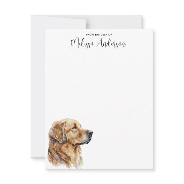 Golden Retriever Watercolor Personalized Dog Lover Note Card