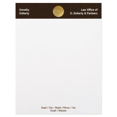 Golden Scales of Justice | LAW OFFICE Letterhead