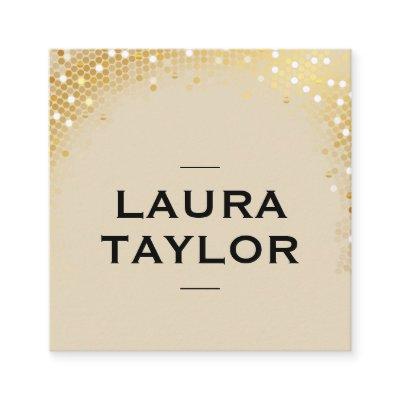 Golden Sequin Beige Black Square