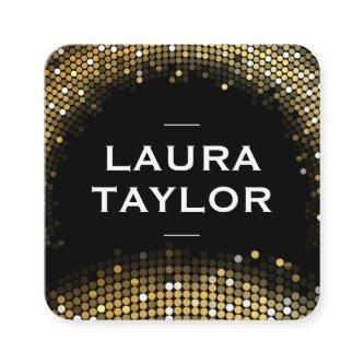 Golden Sequin Black Variation Square